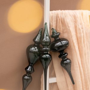 Glas Ornament I grün und rundlich