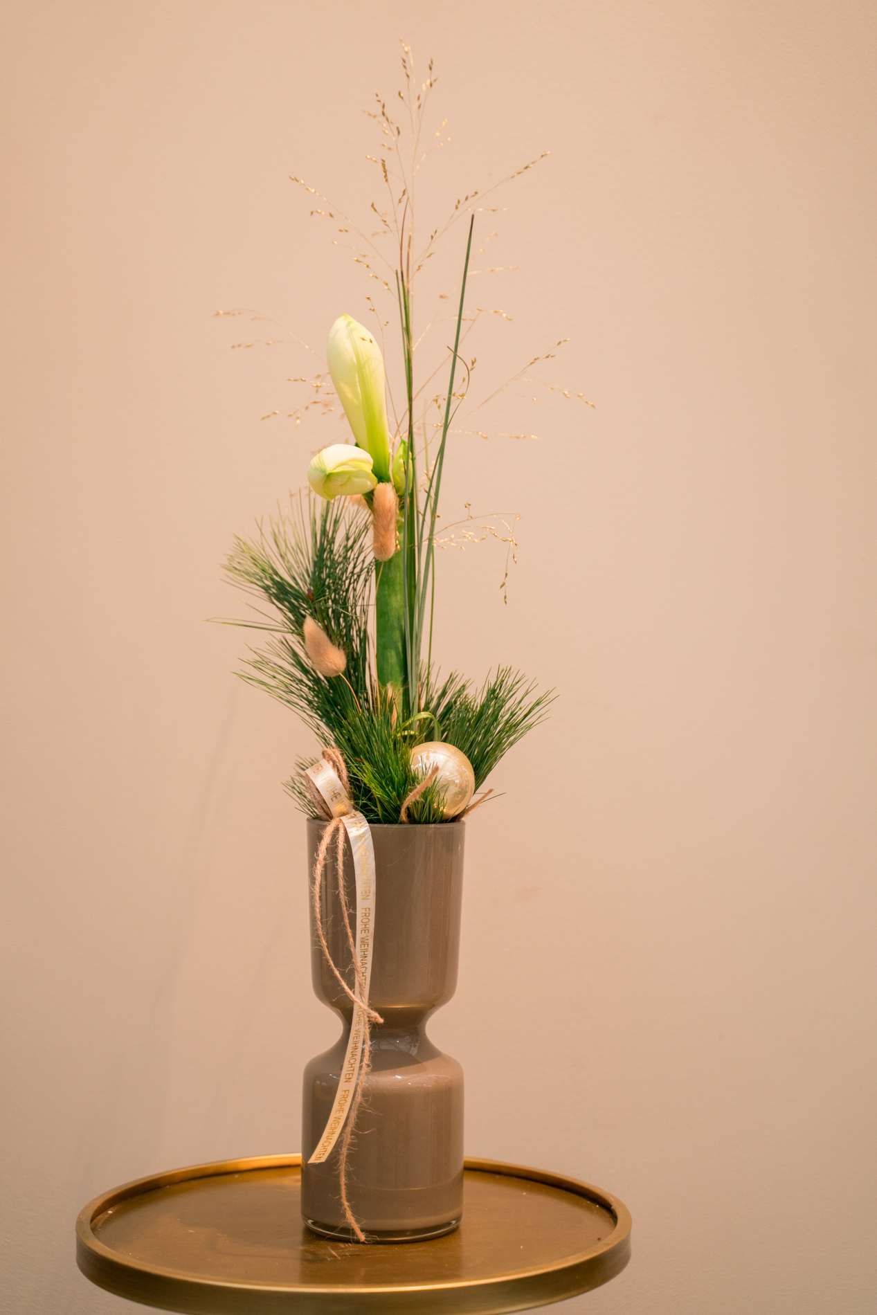 Vase + Strauß I golden Amaryllis